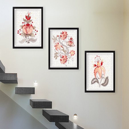 Cuadro decorativo enmarcado SET_107 multicolor 34x44 cm (3 piezas)