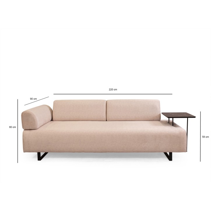 Sofá cama 3 plazas Infinity con mesa Beige