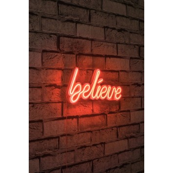 Iluminación LED decorativa de plástico Believe rojo 33x16x2 cm