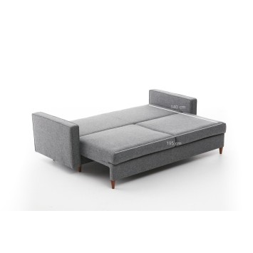 Sofá cama 3 plazas Eva Gris - 825BLC2778