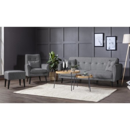 Set sofá cama sillón Aria TAKIM4-S 94216 Gris oscuro