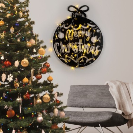 Decoración pared de metal XMASBLACK -7 negro 51x56 cm