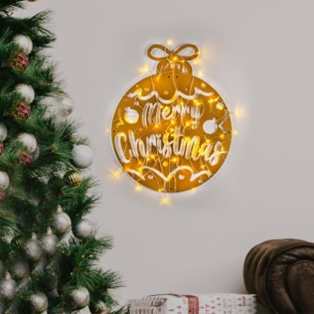 Decoración pared de metal XMASGOLD -7 oro 51x56 cm