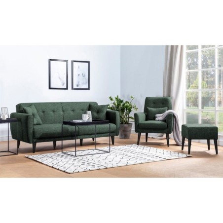 Set sofá cama sillón Aria TKM7-S 1070 Verde