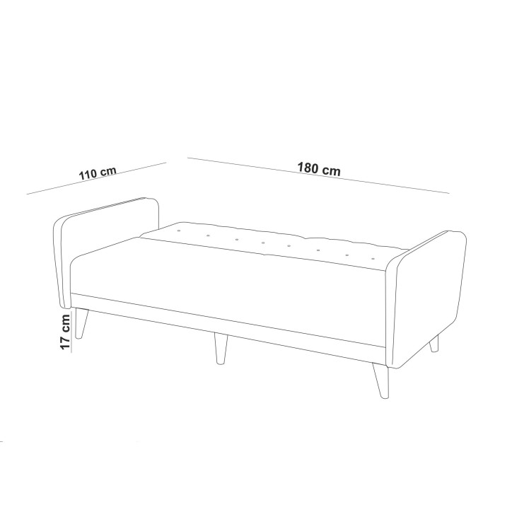 Set sofá cama sillón Aria TKM7-S 1070 Verde