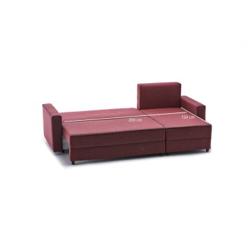 Sofá cama rinconera Ece derecho Rojo burdeos - 825BLC2599