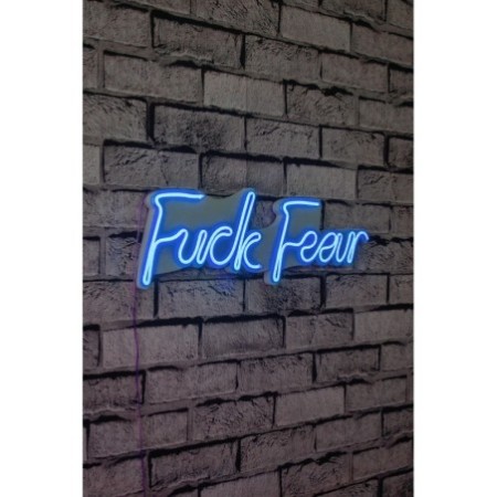 Iluminación LED decorativa de plástico Fuck Fear azul 49x15.5x2 cm