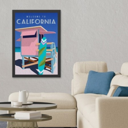 Pintura decorativa enmarcada MDF California 2 (40 x 55) multicolor 40x55 cm