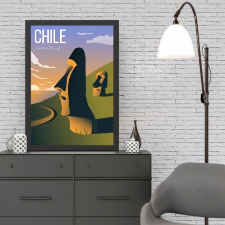 Pintura decorativa enmarcada MDF Chile (40 x 55) multicolor 40x55 cm