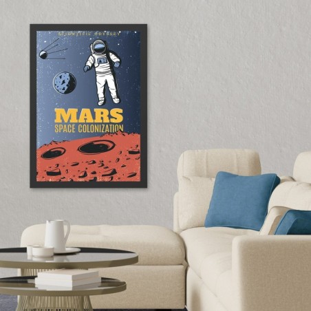Pintura decorativa enmarcada MDF Mars (40 x 55) multicolor 40x55 cm