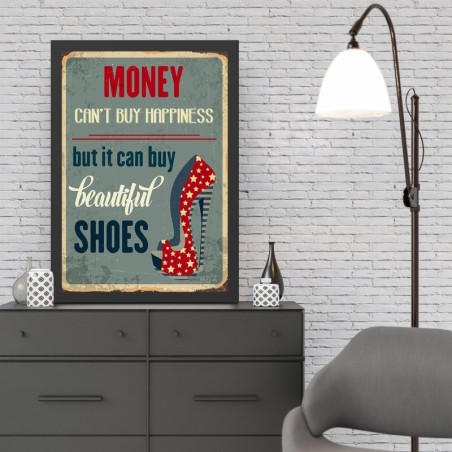Pintura decorativa enmarcada MDF Money (40 x 55) multicolor 40x55 cm