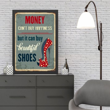 Pintura decorativa enmarcada MDF Money (40 x 55) multicolor 40x55 cm