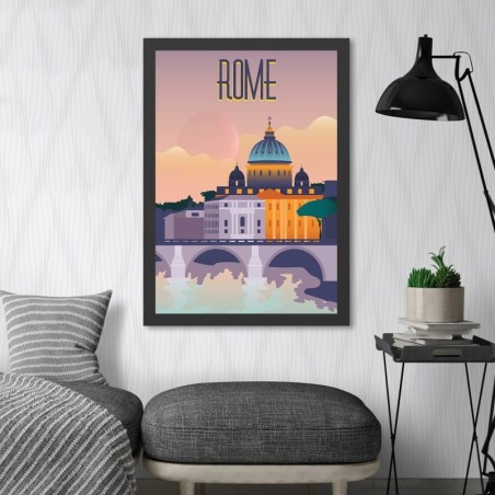 Pintura decorativa enmarcada MDF Rome (40 x 55) multicolor 40x55 cm