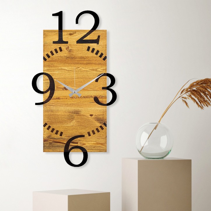 Reloj de pared madera Modelo 2 nogal negro 41x3x74 cm