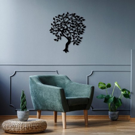 Decoración pared de metal Tree-263 negro 61x69 cm