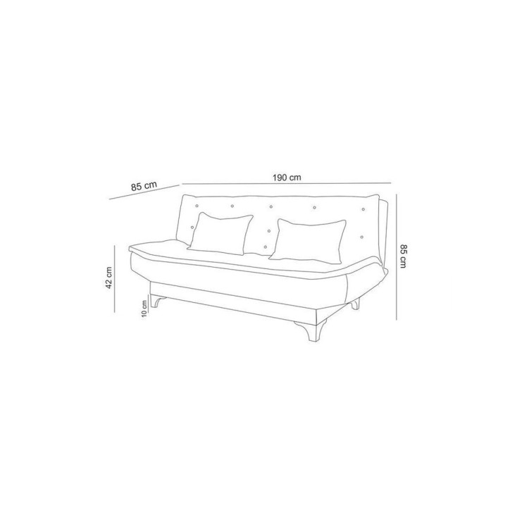 Sofá cama 3 plazas Kelebek Crema antracita