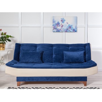 Sofá cama 3 plazas Kelebek Crema azul oscuro - 867UNQ1347