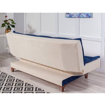 Sofá cama 3 plazas Kelebek Crema azul oscuro - 867UNQ1347