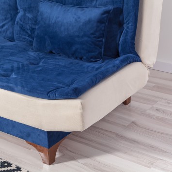 Sofá cama 3 plazas Kelebek Crema azul oscuro - 867UNQ1347