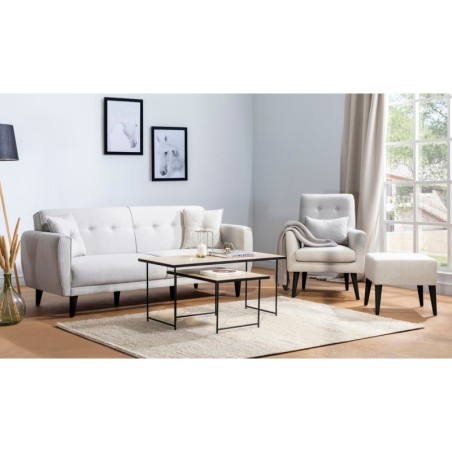 Set sofá cama sillón Aria TAKIM5-S 1005 Crema