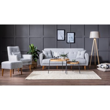 Set sofá cama sillón Aria TKM03-1008 Gris - 867UNQ1588