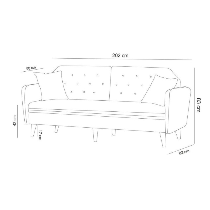 Set sofá cama sillón Terra TKM03-1008 Gris