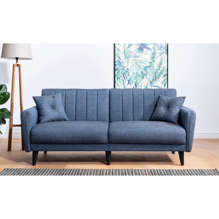 Set sofá cama sillón Aqua TAKIM6-S 1048 Azul marino