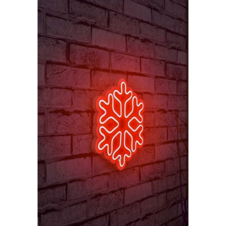 Iluminación LED decorativa de plástico Snowflake rojo 30x26x2 cm