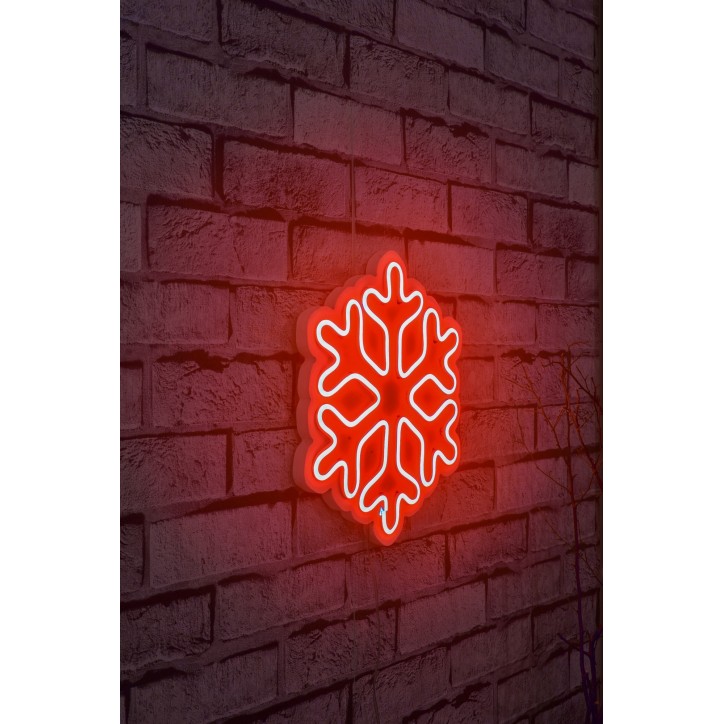 Iluminación LED decorativa de plástico Snowflake rojo 30x26x2 cm