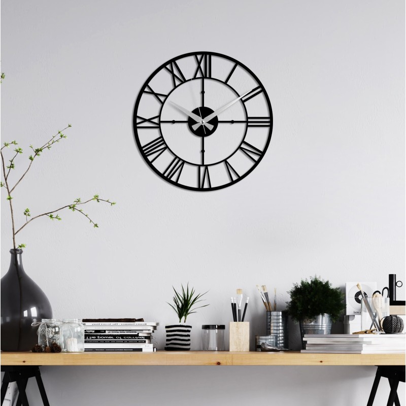 Reloj de pared metal Classical negro 49x49 cm