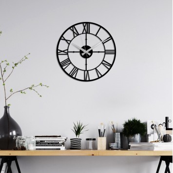 Reloj de pared metal Classical negro 49x49 cm