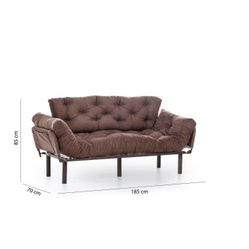 Sofá cama 3 plazas Nitta Triple Marrón - 859FTN1359