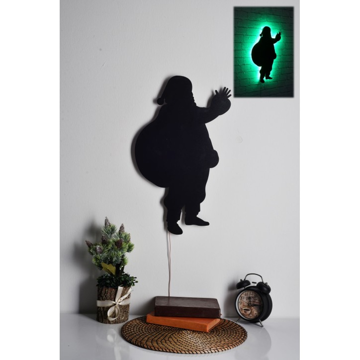 Iluminación LED decorativa Santa Claus 2 verde 32x52 cm