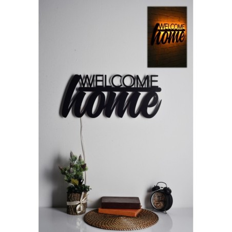 Iluminación LED decorativa Welcome Home amarillo 53x25 cm