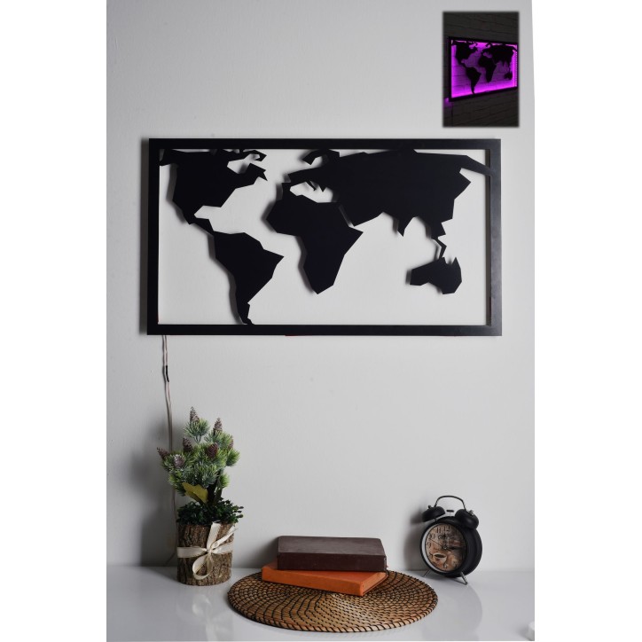 Iluminación LED decorativa World Map 2 rosa 71x40 cm