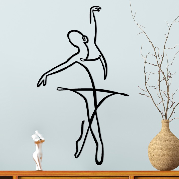 Decoración pared de metal Ballerina 3 negro 70x0.15x41 cm