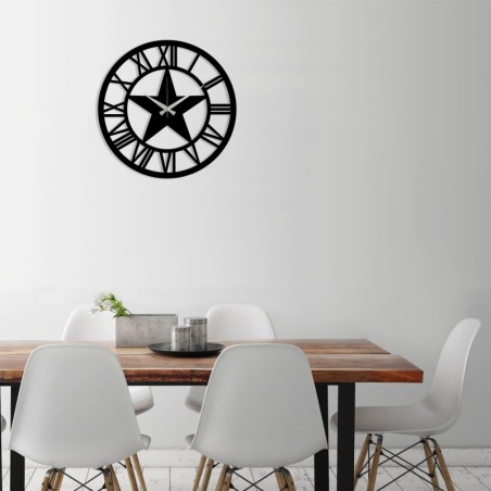 Reloj de pared metal Metal Wall Clock 28 negro 48x48 cm