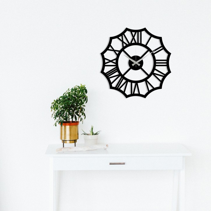 Reloj de pared metal Metal Wall Clock 23 negro 48x48 cm