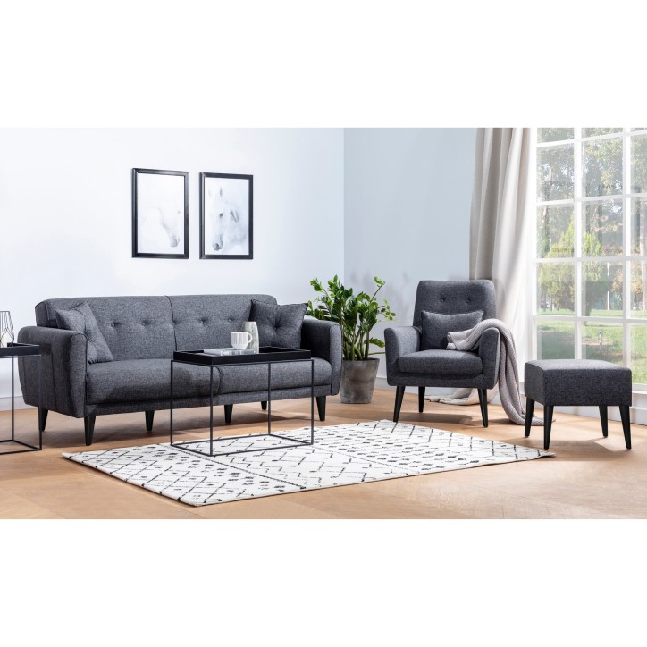 Set sofá cama sillón Aria TAKIM1-S 1053 Antracita