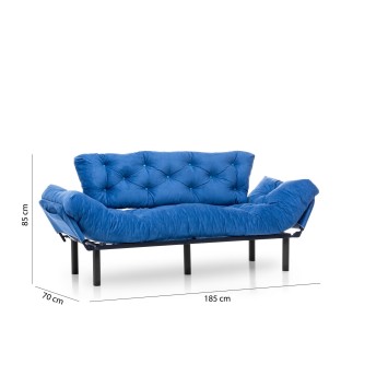 Sofá cama 3 plazas Nitta Triple Azul - 859FTN1358