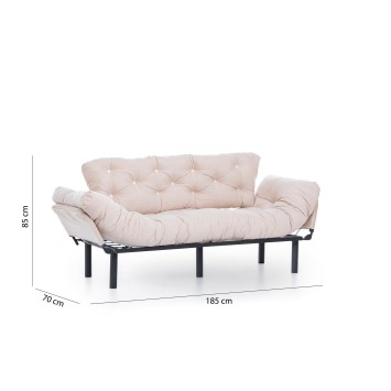 Sofá cama 3 plazas Nitta Triple Crema - 859FTN1360