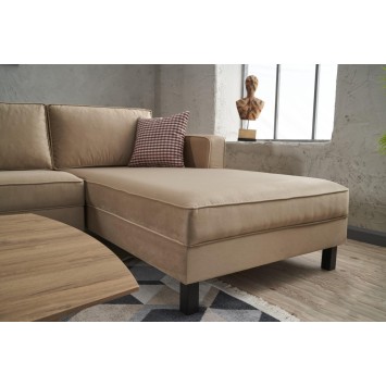 Sofá rinconera Kale Velvet derecho Crema - 825BLC2724