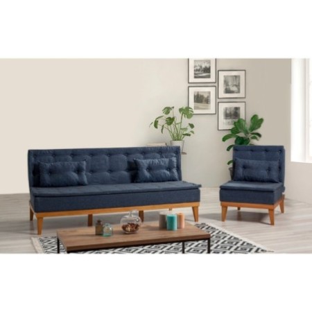 Set sofá cama sillón Fuoco Azul oscuro