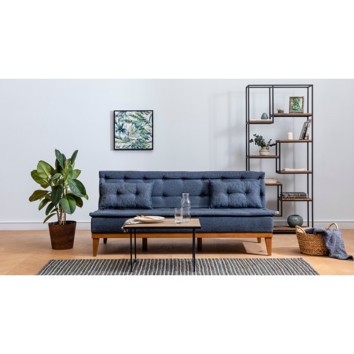 Set sofá cama sillón Fuoco Azul oscuro