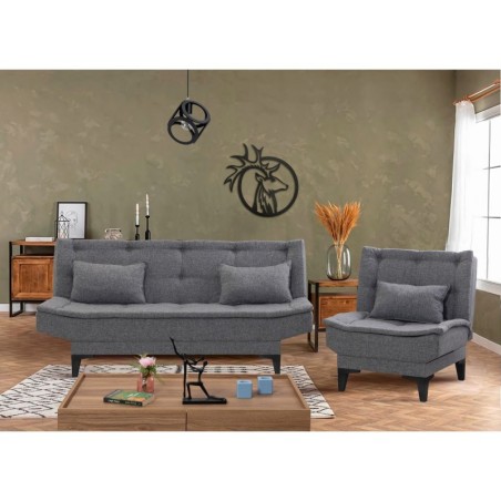 Set sofá cama sillón Santo S 94216 Gris oscuro