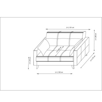 Sofá cama 2 plazas Polya Gris oscuro - 730MST1108