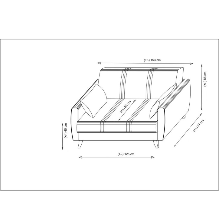 Sofá cama 2 plazas Zaden Beige