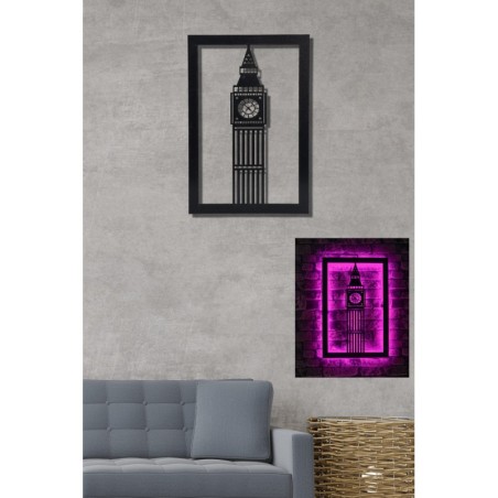 Iluminación LED decorativa Big Ben rosa 60x31 cm