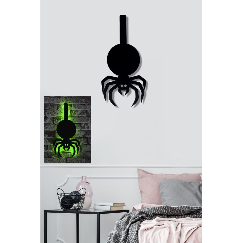 Iluminación LED decorativa Spider verde 47x23 cm