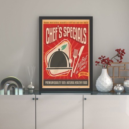 Pintura decorativa enmarcada MDF Chef's Special (35 x 45) multicolor 35x45 cm